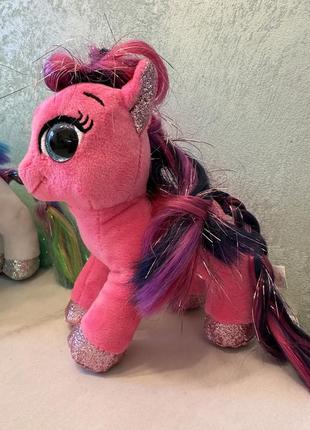 My little pony мякин цветные лошадки с цветной гривой и блестящими глазами7 фото