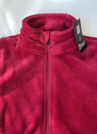 Женская флисовая плюшевая кофта термо толстовка з плюшу однотонна тепла для жінки crivit малиновий (темно-рожевий) тедди плюш2 фото