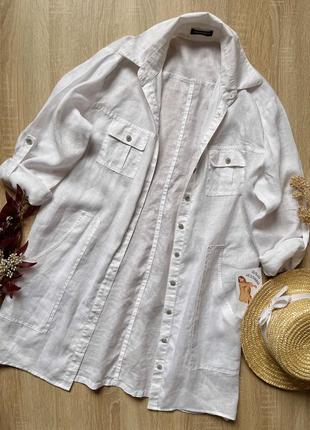 Сорочка лляна 100% льон медичний халат1 фото