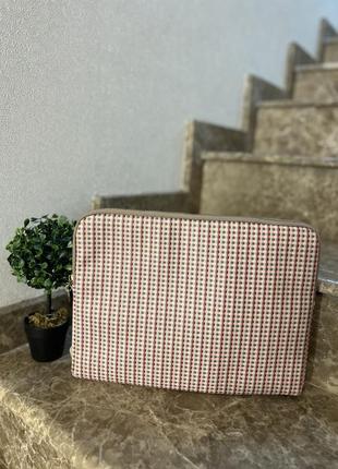 Сумка-планшет через плече в клітинку