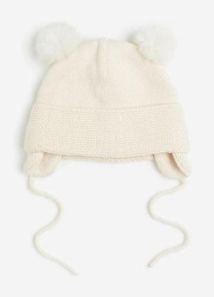 Шапочка для малюків, утеплена шапка на завязках h&amp;m