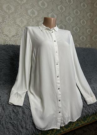 Рубашка белая. белая удлиненная рубашка. туника. рубашка3 фото