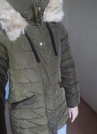 Куртка парка пальто тёплое зимнее бренд zara3 фото