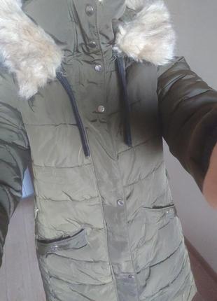 Куртка парка пальто тёплое зимнее бренд zara8 фото
