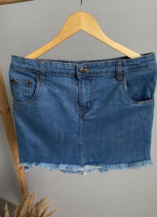Коттоновая джинсовая юбка юбка2 фото
