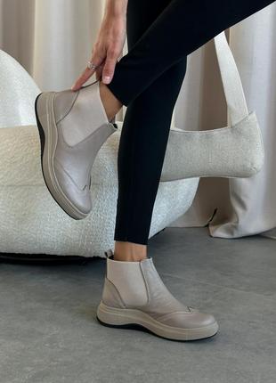 Кожаные женские ботинки ботинки челси из натуральной кожи3 фото