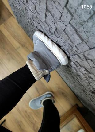 Дутики короткі дутіки сірі з шкарпеткою7 фото