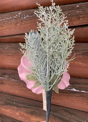 Квіти на ялинку , піон з декором, новорічний декор