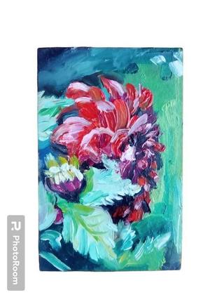 Миниатюра "георгин". масло