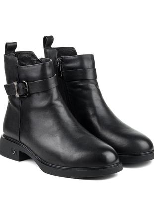 Ботинки женские кожаные черные 1715ц1 фото