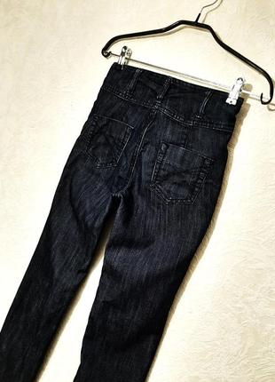 Tom tailor брендовые джинсы чёрно-синие скинни трубы прямые размер m/s на девочку 10-11-12-13лет7 фото