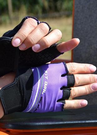 Рукавички для фітнесу спортивні тренувальні для тренажерного залу power system ps-2920 purple s va-3310 фото