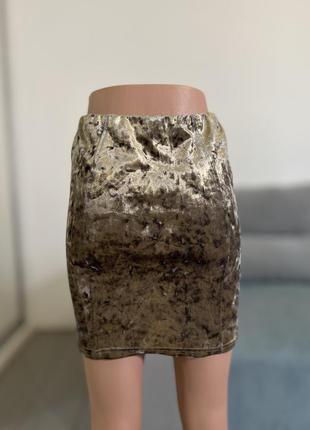 Бархатная мини юбка No19 8