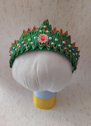 Новогодние украшения, аксессуары. обруч ободок корона к костюму елочки ёлочка