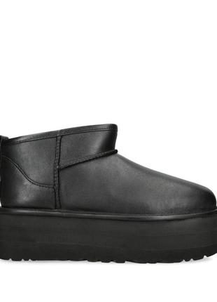 Оригинальные кожаные ugg угги classic ultra mini platform leather