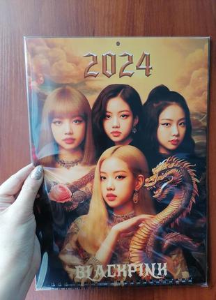 Календар 2026 black pink блек пінк перекидний настінний на пружині а4 3075