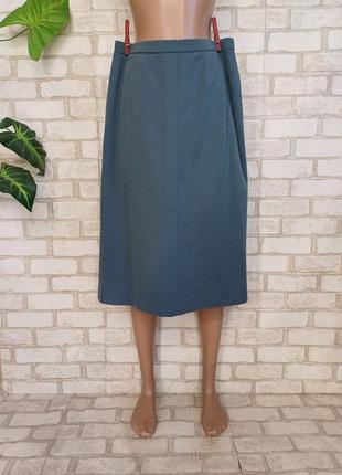 Новая мега теплая трикотажная юбка миди в составе шерсть в синем цвете, размер л-хл