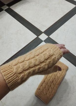 Митенки тёплые удобные мягкие ручная работа