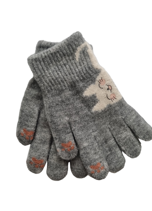 Перчатки рукавички дитячі котик демі теплі 11 кольорів6 фото