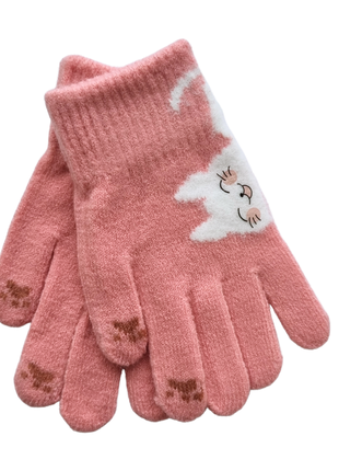 Перчатки перчатки детские котик деми теплые 11 цветов5 фото