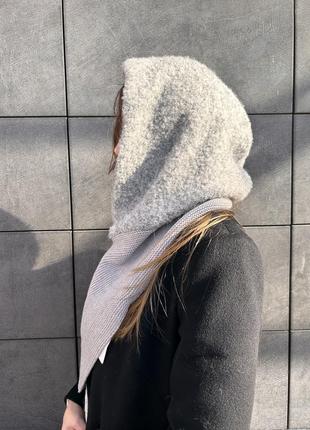 Капор шарф женский теплый барашек4 фото