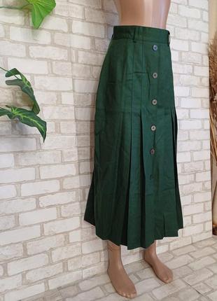 Новая мега теплая юбка миди плиссе со 100 % шерсти в цвете бутылка, размер хс-с4 фото