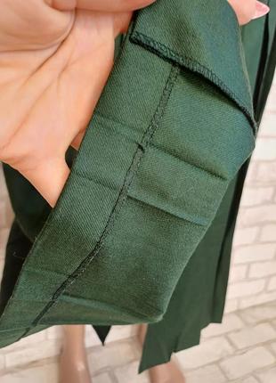 Новая мега теплая юбка миди плиссе со 100 % шерсти в цвете бутылка, размер хс-с7 фото