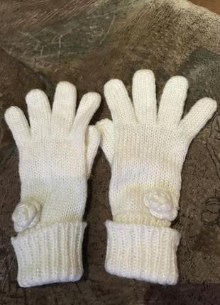 М'які затишні рукавички, нитка з люрексом,2 фото