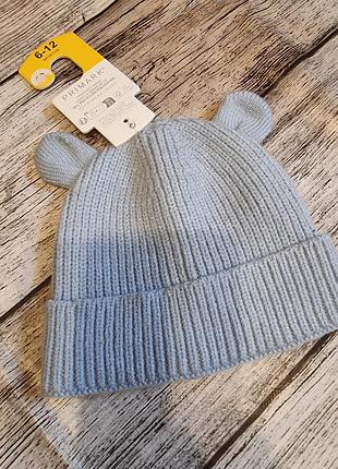 Шапочка с ушками на мальчика, вязаная шапка
