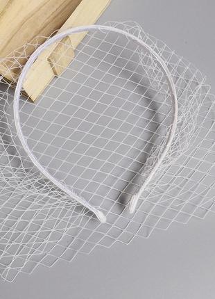 Вуаль, вуалетка на обруче, свадебный аксессуар ретро шик