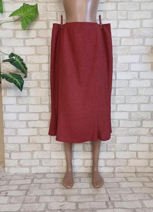 Новая просторная стильная юбка миди костюмная ткань в красном цвете, размер 2-3 хл