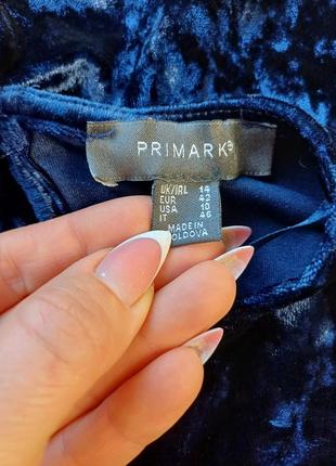 Фирменная primark нарядная блуза с велюра с переливами в темно синем цвете, размер л-хл9 фото