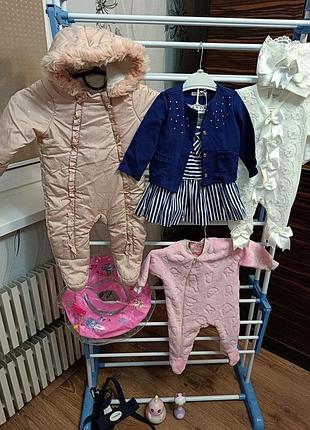 Лот зимових комбінезонів розмір 68-74