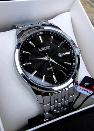 Мужские серебряные наручные часы curren / куррен5 фото