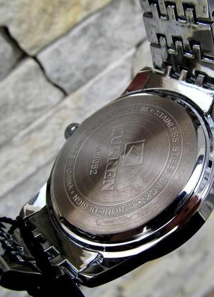 Мужские серебряные наручные часы curren / куррен7 фото