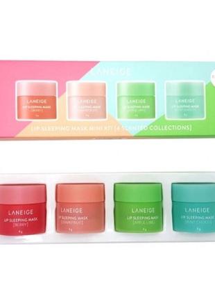 Набір нічних масок для губ laneige lip sleeping mask mini kit 4eax 8g7 фото