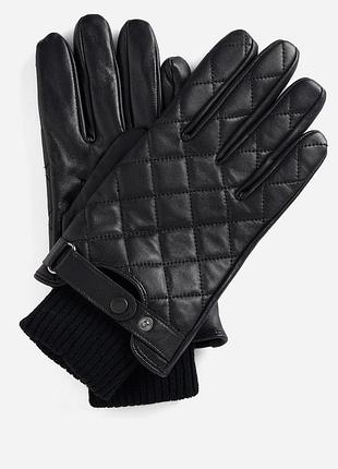 Barbour quilted leather gloves mgl0027bk11 чоловічі шкіряні рукавиці оригінал чорні