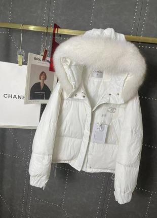 Брендовый шикарный пуховик куртка в стиле chanel