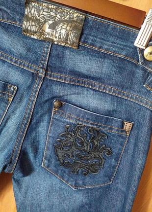 Just cavalli женские джинсы бриджи синие посадка низкая  28, италия1 фото