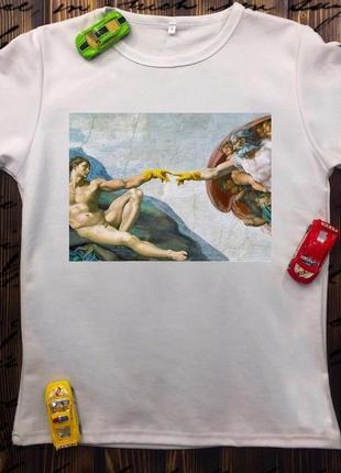 Футболка с принтом - сотворение адама