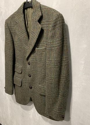 Пиджак шерстяной люксовый мужской harris tweed wool vintage2 фото