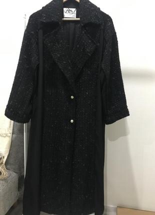 Zara studio комбинированное пальто zara лимитированная серия10 фото
