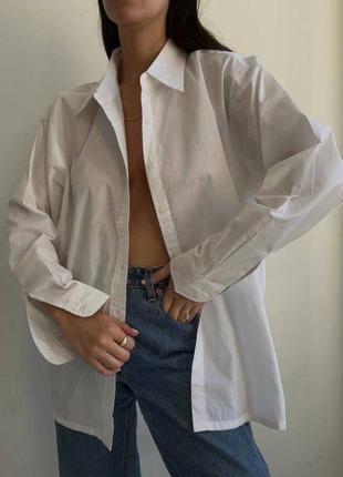 Базовая удлиненная оверсайз-рубашка классическая свободного прямого кроя мужского кэжуал на пуговицах