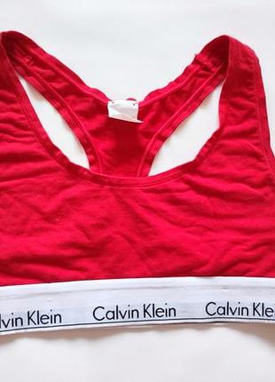 Calvin klein топ красный фирменный бюстик топик бюстгалтер спортивный спорт боксерка2 фото