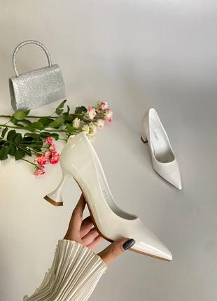 Туфли на шпильке белые женские нарядные свадебные6 фото
