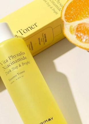 Тонер эссенция trimay vita physalis niacinamide dark stop & bright essence toner для сияния кожи