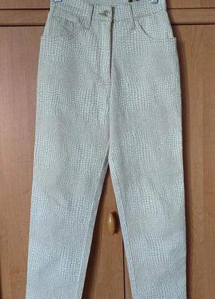 Cappopera jeans италия женские брюки стрейч бежевые высокая посадка р.365 фото
