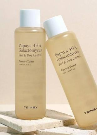 Пилинг тонер эссенция trimay papaya 4ha galactomyces peel & pore control essence toner