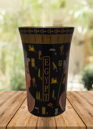 Египетская графическая коллекционная кружка чашка фараона чёрный цвет монно бангладеш2 фото