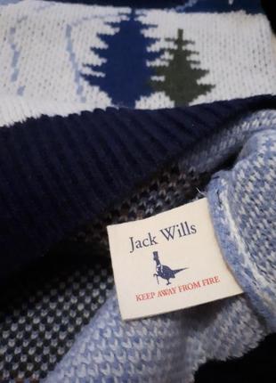 Новорічний вовняний теплий светр синій з зимовим новорічним принтом р s3 фото